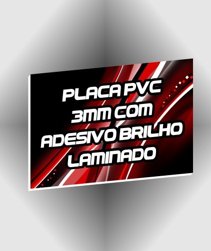 Placa PVC 3mm  com Adesivo Brilho Laminado